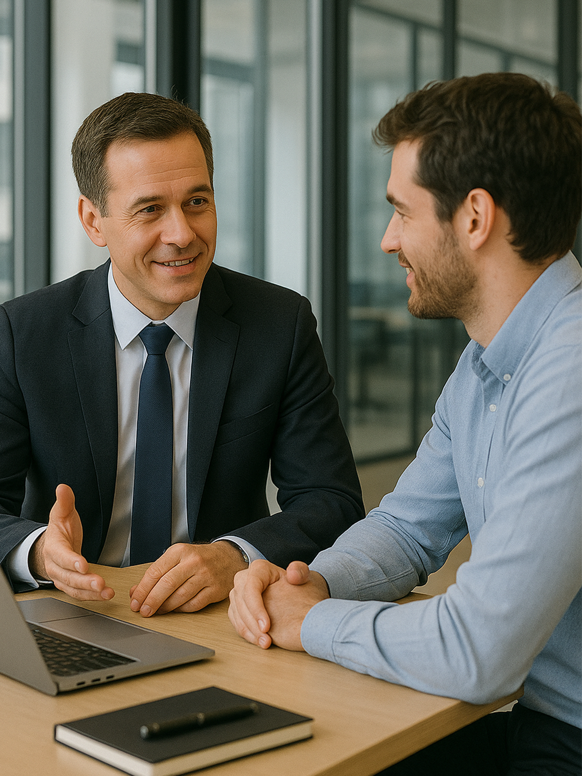 Professional manager in leadership setting