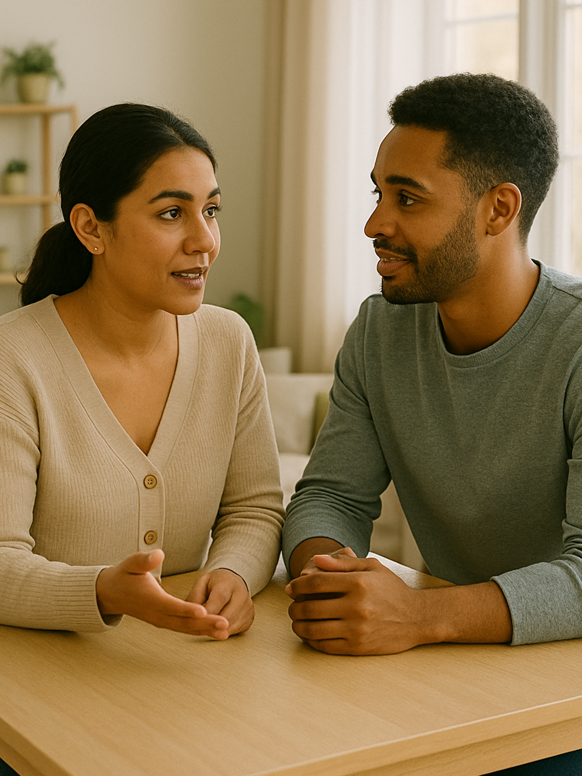 Couple having a meaningful conversation